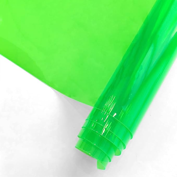 HYANG Green Transparent PVC Super Clear Holographic Vinyl Faux Leather Sheets 1 by HYANGHAVEPUPVCALLLEATHER