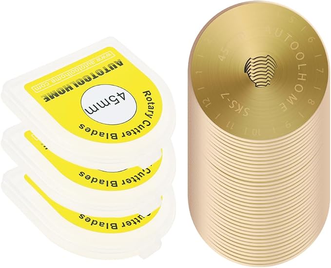 Titanium Coated 45mm Rotary Cutter Blades 50 Pack Rotary Blades by AUTOTOOLHOME