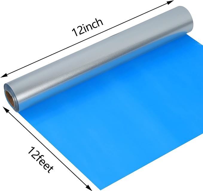 Guangyintong Shiny Silver HTV Roll, 12x12ft PU Stretchy Iron-on Vinyl - Image 2
