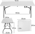 FDW Folding Half Portable Foldable Table - Image 3
