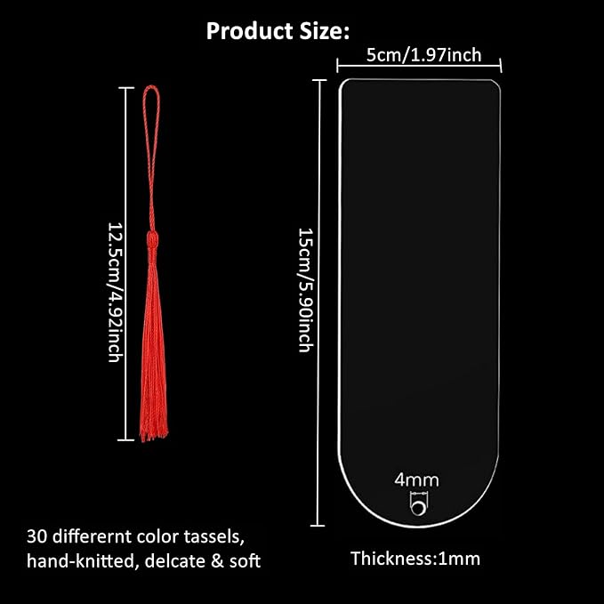 30Pcs Clear Acrylic Bookmark Blanks - Image 2