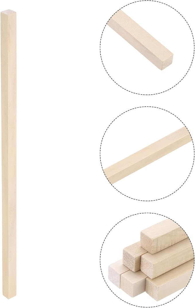 MECCANIXITY 6pcs Wood Sticks, 3/8"x 3/8" x 15" Rectangle Wooden Cube Wood - Image 3