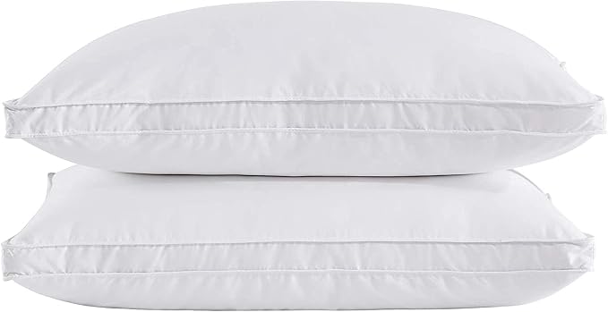 puredown® Goose Feather Down Pillows, Soft Gusseted Bed Pillows by Puredown