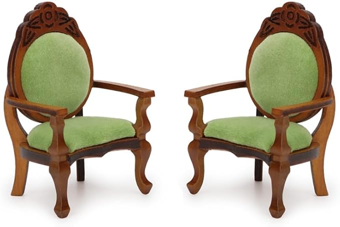 Dollhouse Chair 2PCS Miniature Furniture Retro Vintage Chair Wooden Accessories by Cuteminifulfillsallyourfantasiesabouttheminihomeinyourdreams
