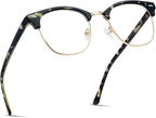 Blue Light Blocking Glasses Vintage Half Frame UV Clear Lens Anti Eyestrain by AOMASTE