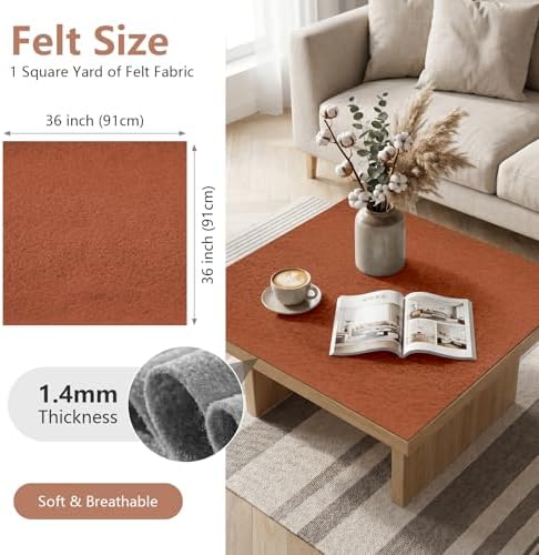 1.4mm Felt Fabric 36'' X 36'' Large Felt Sheets Soft Craft Felt by The Yard - Image 5
