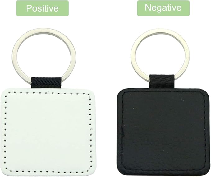 12 Pcs Sublimation Blank Keychains, PU Leather White Keychains Ornament Pendants - Image 5