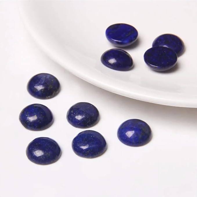 20pcs 12mm Natural Stone No Hole Lapis Lazuli Semicircle Smooth Cabochons Beads - Image 3