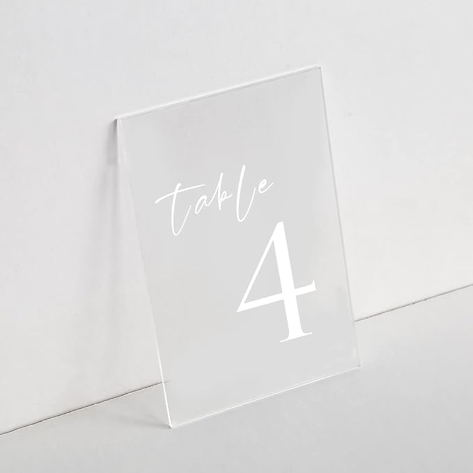UNIQOOO 20 Pack Frosted Blank Acrylic Sign Wedding Table Numbers, 5 x 7 in - Image 2