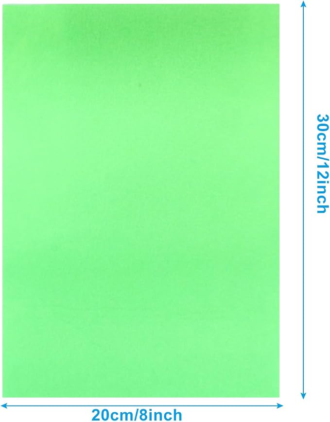 6 Pcs, 8 x 12 Inch Light Green Felt Sheets, 2mm Thick | Felt Fabric - Image 3