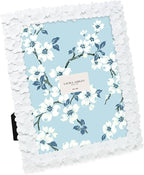 Laura Ashley 8x10 White Flower Textured Hand-Crafted Resin Picture Frame by Unknown