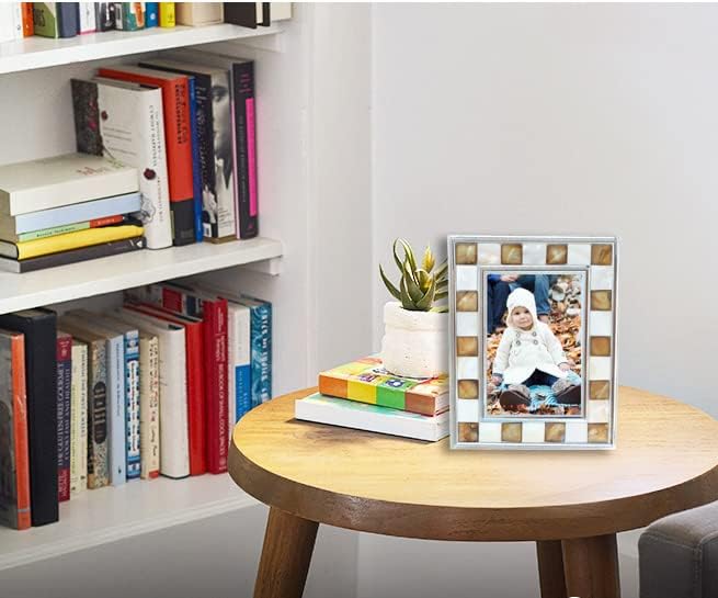 Mother of Pearl Brown Picture Frame, Baby Glass Photo Frame - Image 6