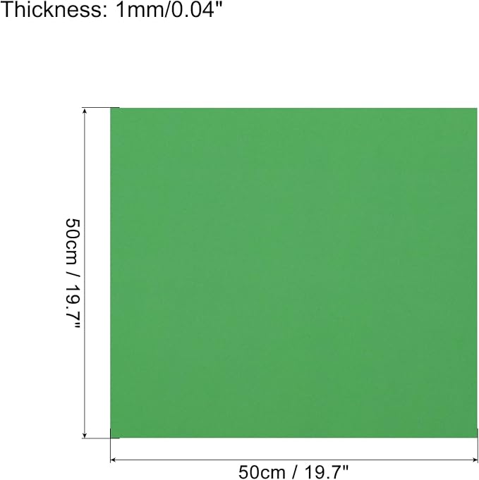 MECCANIXITY EVA Foam Sheets Deep Green 19.7 Inch x 19.7 Inch 1mm Thick Crafts - Image 2