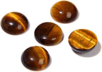20pcs 16mm Natural Stone No Hole Tiger's Eye Semicircle Smooth Cabochons Beads by 2TTFishoo
