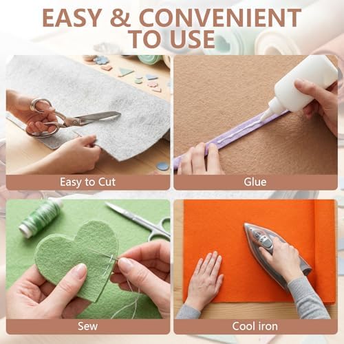 1.4mm Felt Fabric 36'' X 36'' Large Felt Sheets Soft Craft Felt by The Yard - Image 5
