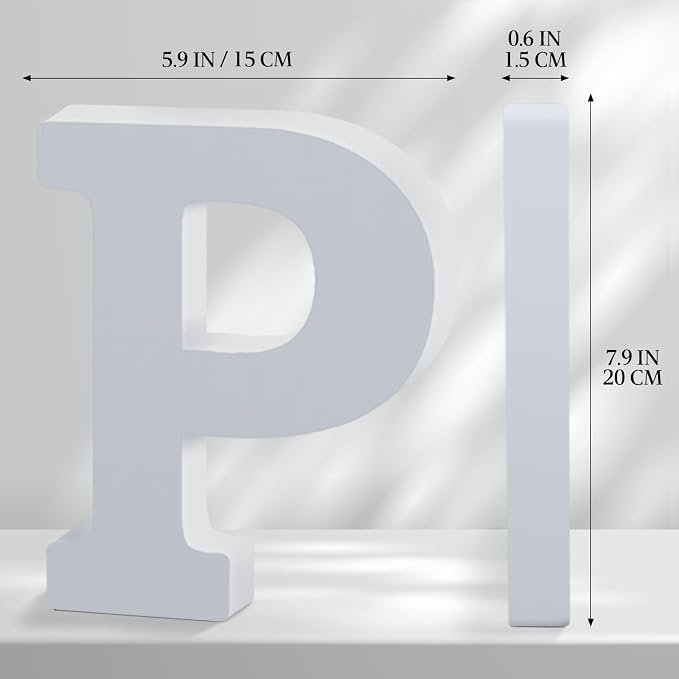 White Wooden Letters 8 Inch for Wall Decor, Large Unfinished Wood Letters for - Image 2