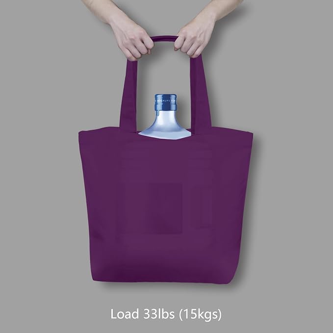 TOPDesign 3-Pack Super Strong Large 12oz Cotton Canvas Tote Bags, Reusable - Image 6