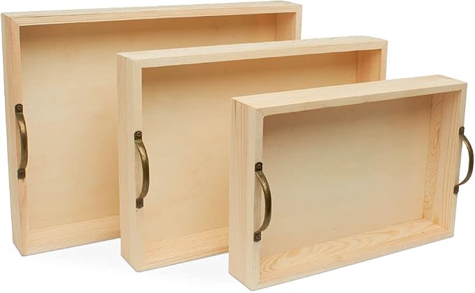 Unfinished Wood Nesting Serving Trays - Image 4