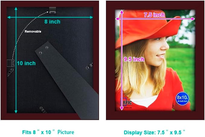RPJC 8x10 inch Picture Frame Made of Solid Wood High Definition Glass - Image 4