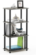 Furinno Turn-N-Tube No Tool 4-Tier Storage Shelf, French Oak Grey/Black by Furinno-FitsYourSpaceFitsYourBudget