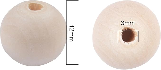 12mm Wooden Beads for Craft, Bead Garland, Farmhouse Decor - Image 2