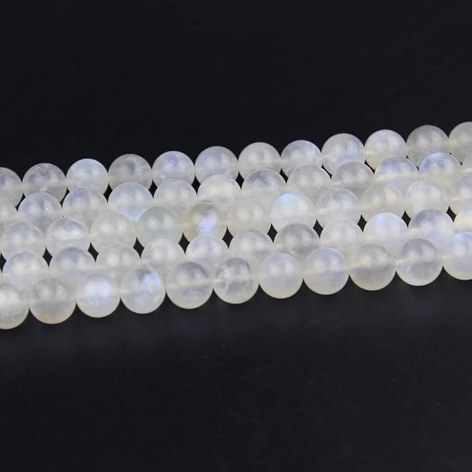 MJDCB Natural Round Stone Beads 4mm Blue Moonstone Loose Gemstone Beads - Image 5