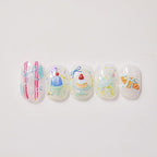 Summer Nail Art Stickers Decals Cherry Cake 5D Embossed Jelly Nail Decals 1PCS - Image 7