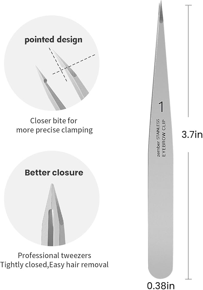 Pointed Tweezers for women Facial hair, Precision Tweezers for Eyebrows - Image 5