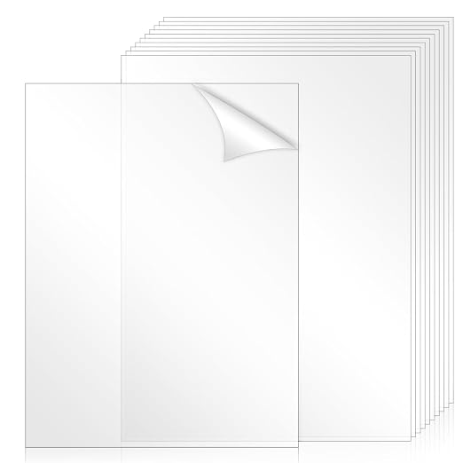 TKOnline 10 PCS Plexiglass Sheets, 8.5" x 11" x 0.02 Clear PET Sheet Panels by TKOnline