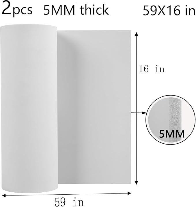 AMZQNART 2Pcs EVA Foam 5mm, Cosplay Foam Roll 16 x 59in White, Suitable - Image 2