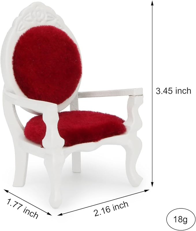 Dollhouse Chair 2PCS Miniature Furniture Retro Vintage Chair Wooden Accessories - Image 6