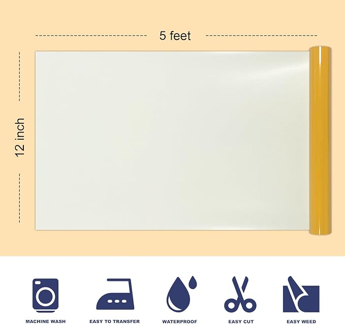 Puff Heat Transfer Vinyl, 12in X 5ft Iron on Vinyl | 3D Puff, Wash No Fade - Image 2