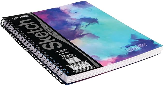 UCreate Fashion Poly Sketch Book, Watercolor Splash - Image 4