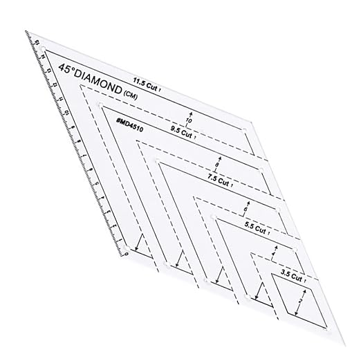 1 Pc Transparent Quilting Templates Ruler, 45 Degree Diamond DIY Tools by Unknown