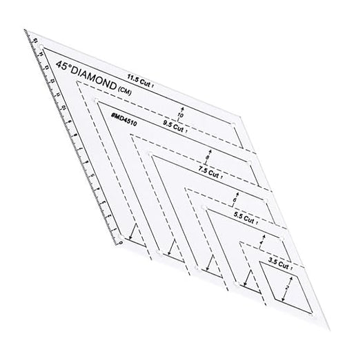 1 Pc Transparent Quilting Templates Ruler, 45 Degree Diamond DIY Tools by Unknown