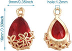 FASHEWELRY 50Pcs Faceted Transparent Glass Teardrop Pendants Crystal Glass - Image 3