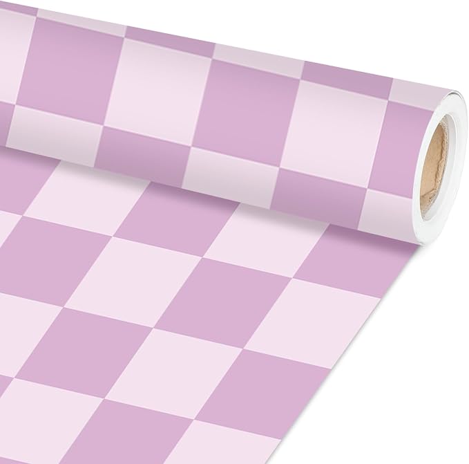 Purple Checked Bulletin Board Paper Roll Retro Pastel Purple Bulletin Board by Qyeahkj