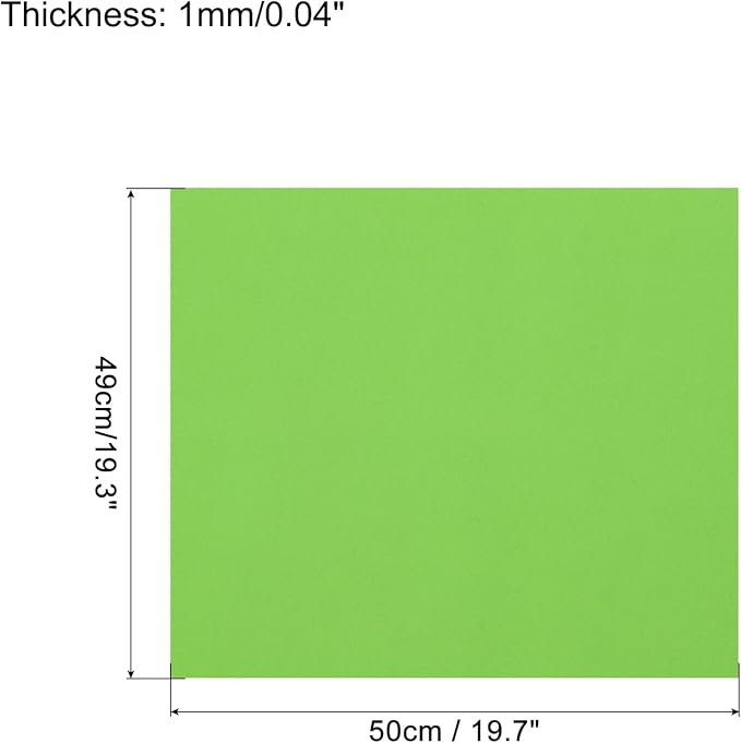 MECCANIXITY EVA Foam Sheets Apple Green 19.7 Inch x 19.3 Inch 1mm Thick Crafts - Image 2