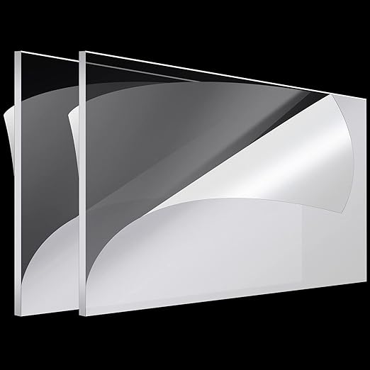 Roowest 2 Pcs 24 x 48 Inch, 1/2 Inch Thick Clear Acrylic Sheets Plastic by Roowest