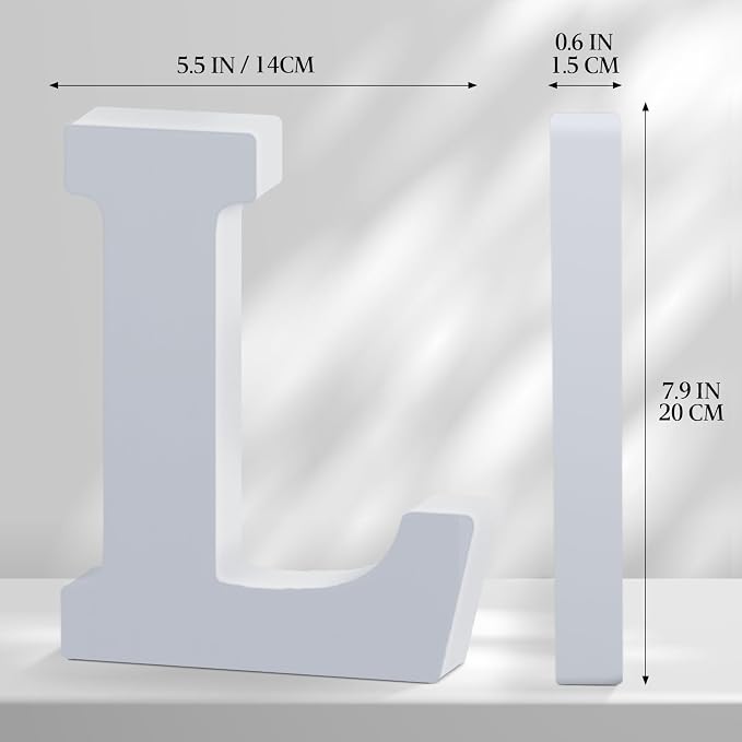 White Wooden Letters 8 Inch for Wall Decor, Large Unfinished Wood Letters for - Image 2