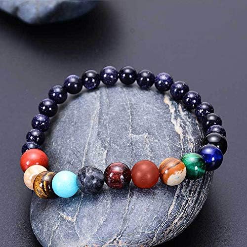 Women Stone Bead Charm Bracelet Universe Galaxy the Eight Planets Nine Planets - Image 6