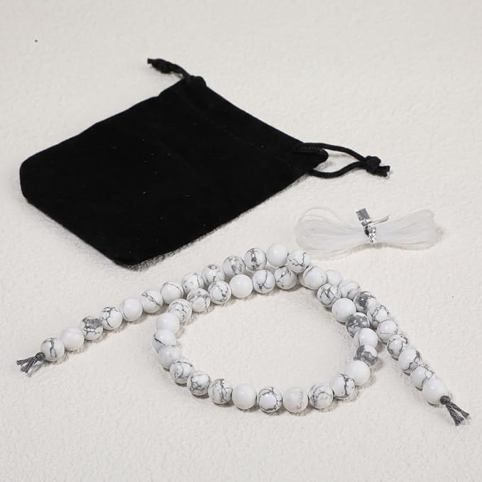 8mm Matte White Howlite Bead, 15-Inch Matte Round Loose Stone Beads - Image 7