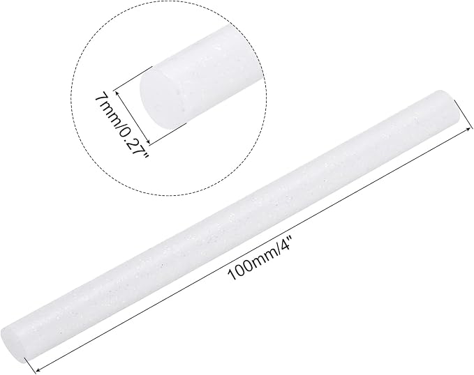 uxcell Mini Hot Glue Sticks for Glue Gun 7mm x 100mm Glitter White 12pcs - Image 2