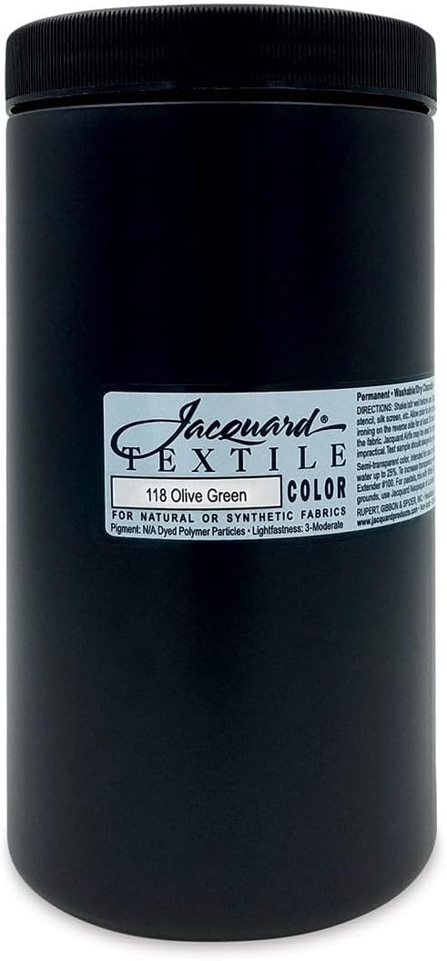 Jacquard Fabric Paint for Clothes - 32 Oz Textile Color - Olive Green - Leaves by Jacquard