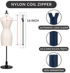 Navy Nylon Coil Zipper 16 Inch – Non Separating Sewing Zipper - Image 2