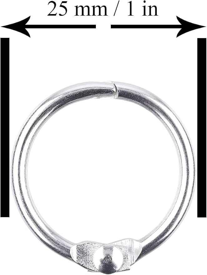 AKONEGE 1 Inch Loose Leaf Binder Rings, Metal Office Book Rings, Nickel Plated - Image 2
