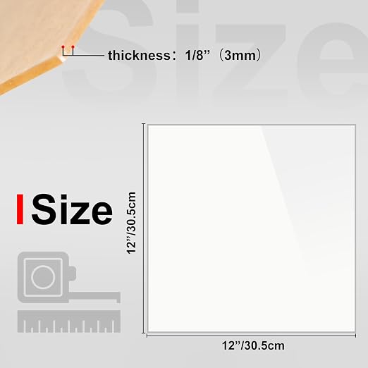 KINLINK 12x12 Plexiglass Sheets 1/8 inch Thick - 3mm White Cast Acrylic Sheet - Image 2