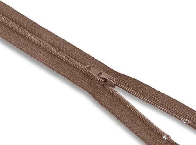 Nylon Coil Zipper 9 Inch Non-Separating Closed End – Light Brown – Replacement - Image 4