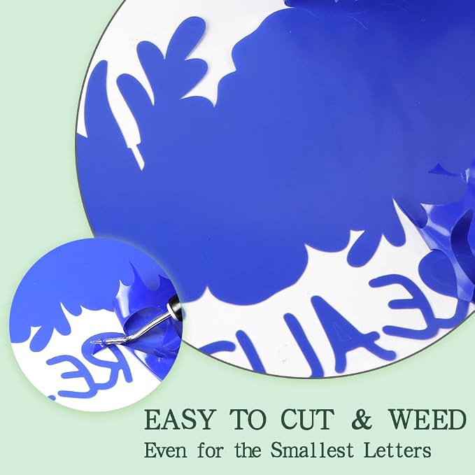 guangyintong Blue Heat Transfer Vinyl HTV Rolls, 2 Rolls 12" x 12ft Blue Iron - Image 4