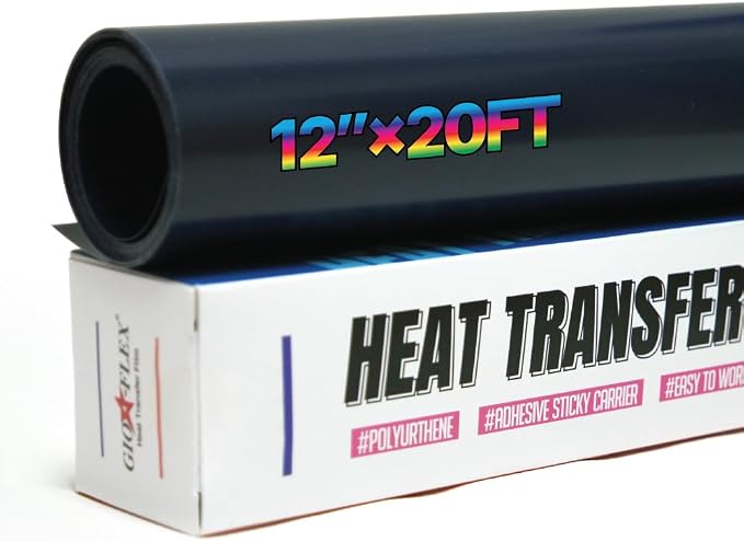 PU Heat Transfer Vinyl 12"×20ft Roll Navy – HTV by GIO-FLEXHTVFashionMask